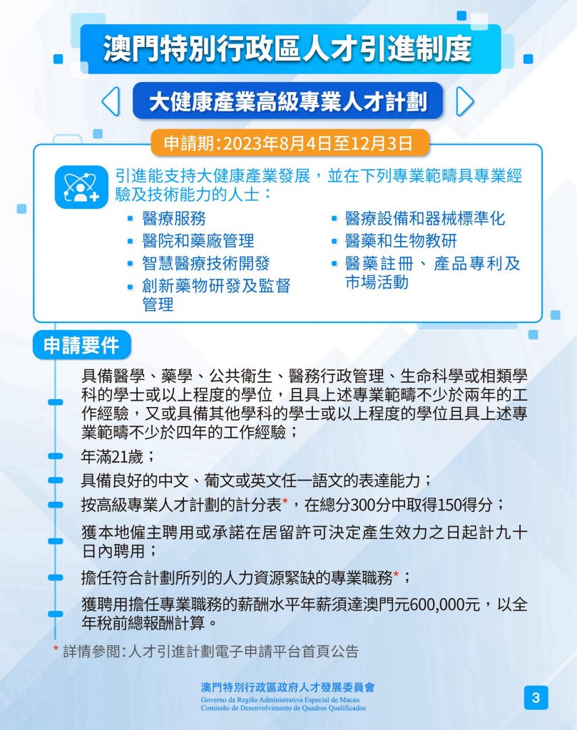 今日起澳門接受這三類人才計(jì)劃申請,拿澳門身份的機(jī)會來了!